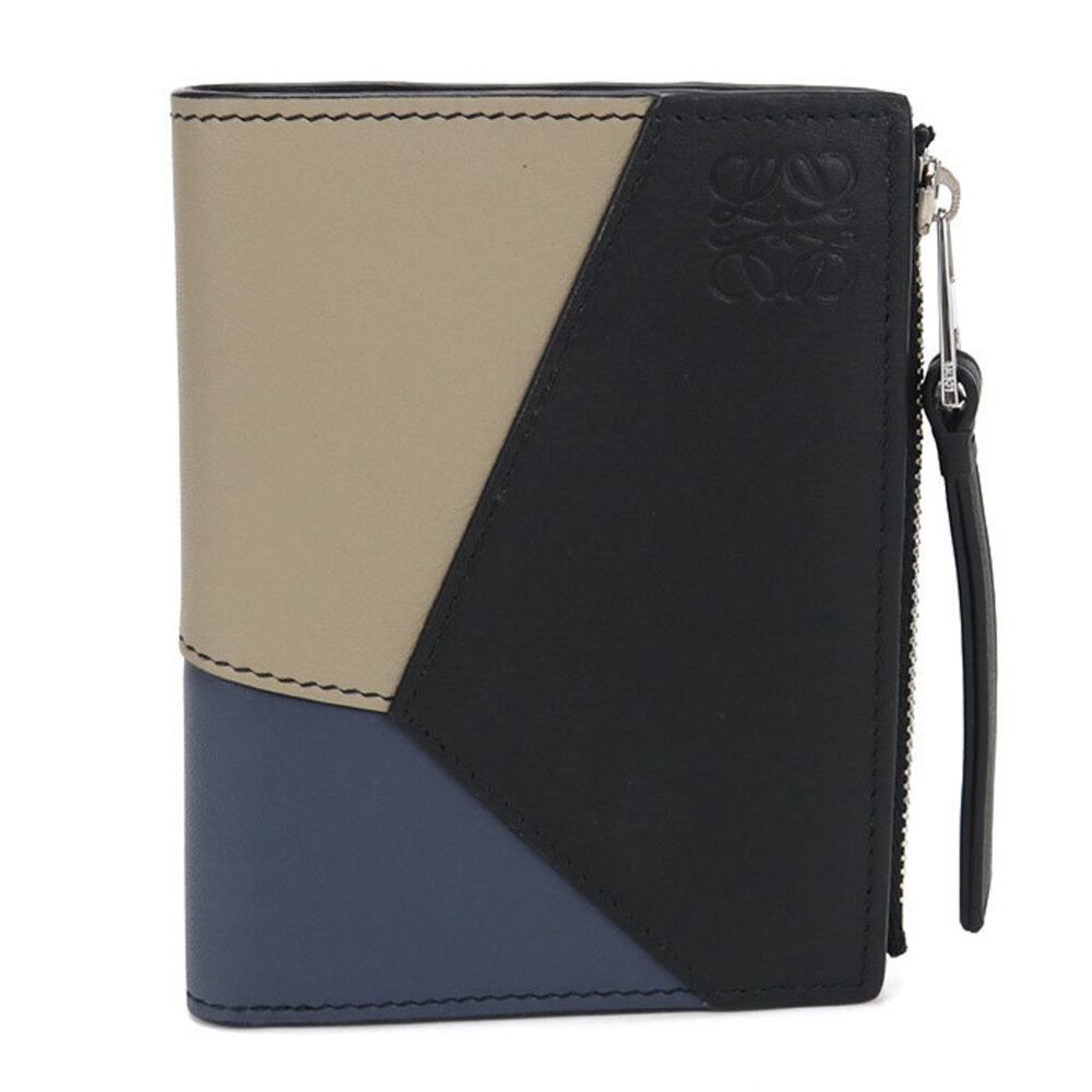 LOEWE Bi-fold Wallet C510W73X09 Slim Compact Puzzle Men's Black